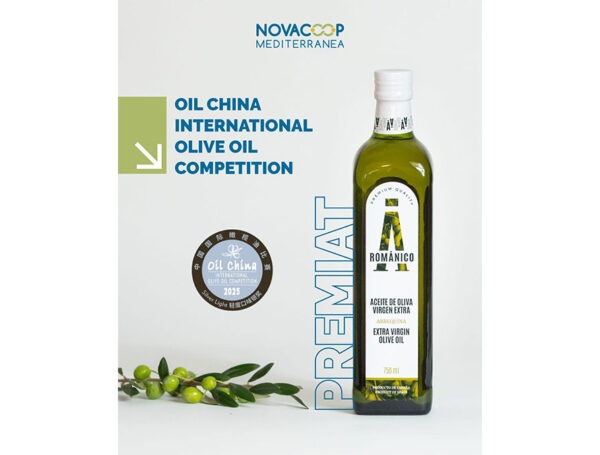 El aceite de oliva virgen extra ROMÁNICO ganador del premio Silver Olive Light en la 20ª edición del Oil China Competition 2025